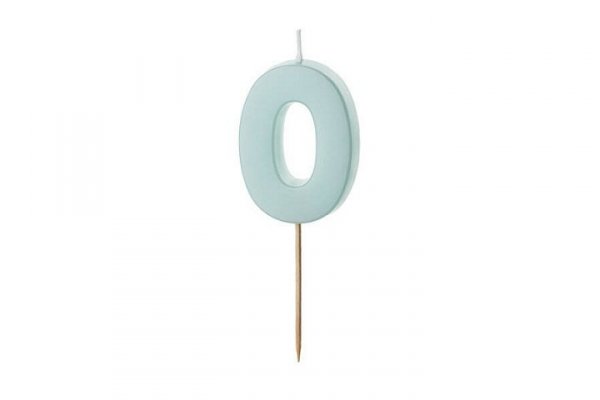 PARTYDECO Świeczka urodz.Cyferka 0 j.nieb 5,5cm 38295