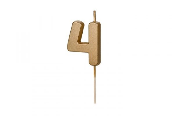PARTYDECO Świeczka urodz.Cyferka 1 4,5cm złoty 32309