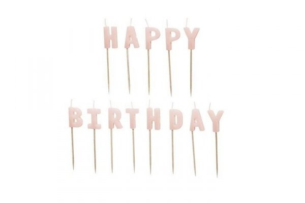 PARTYDECO Świeczki urodz.HappyBirthday 25cm róż A13 67608