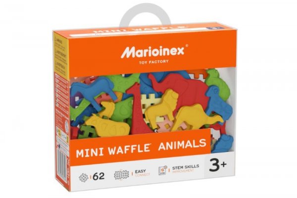 MARIOINEX Klocki wafle mini Zwierzęta 62el 07429