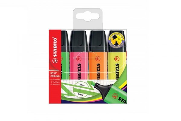 STABILO STABILO BOSS zakreślacze 4szt/etui 70/4 15695