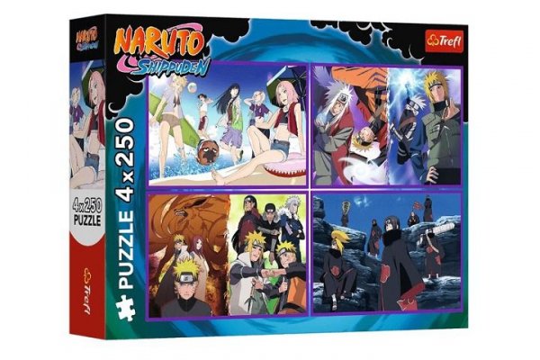 TREFL PUZZLE 4x250 Przygody Naruto Uzumaki 13339