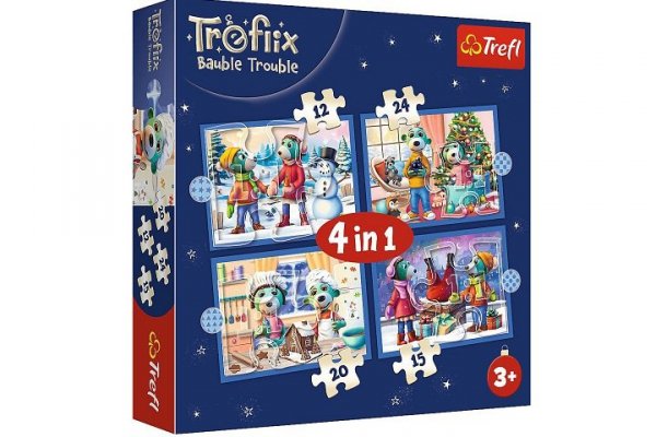 TREFL PUZZLE 4w1 U Treflików pada 34657
