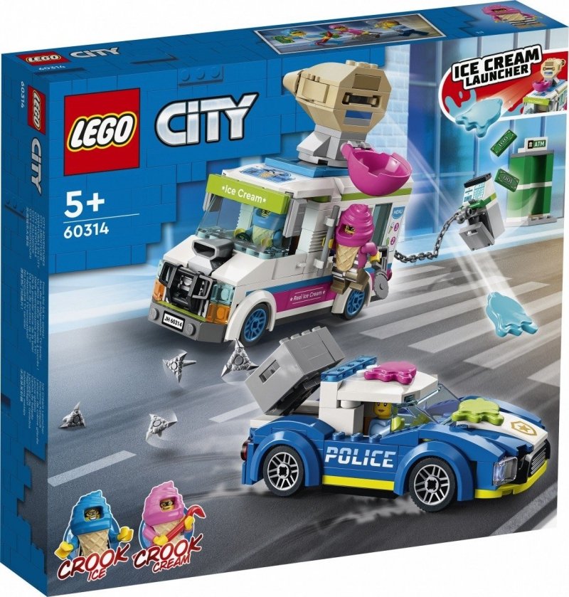 LEGO CITY POLICYJNY POŚCIG ZA FURGONETKĄ Z LODAMI 60314 5+
