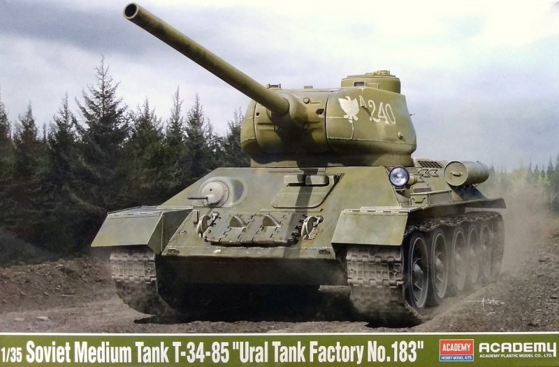 ACADEMY T-34/85 URAL TANK FACTORY NO. 183 PL 13554 SKALA 1:35