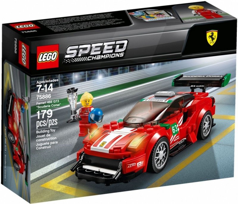 LEGO SPEED CHAMPIONS FERRARI 488 GT3 SCUDERIA CORSA 75886 7+