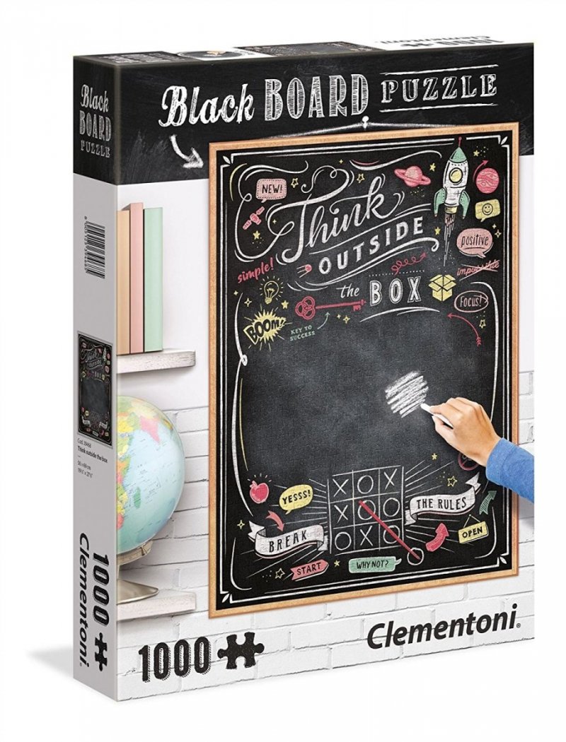 CLEMENTONI 1000 EL. BLACK BOARD THINK OUTSIDE THE BOX PUZZLE 10+
