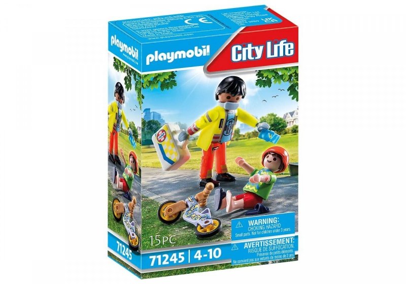 PLAYMOBIL CITY LIFE SANITARIUSZ Z PACJENTEM 71245 4+