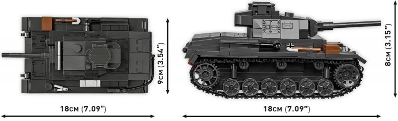 COBI HISTORICAL COLLECTION WWII PANZER III AUSF. J 590EL. 2289 8+