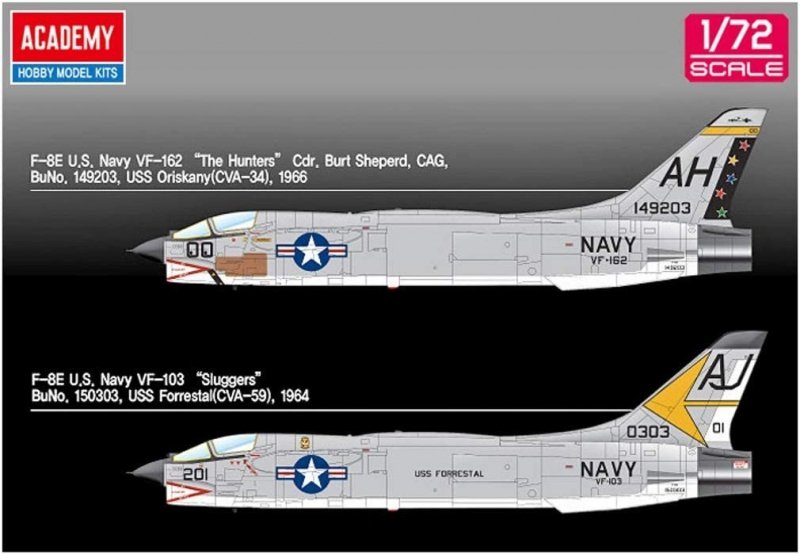 ACADEMY F-8E VF-162 THE HUNTER 12521 SKALA 1:72