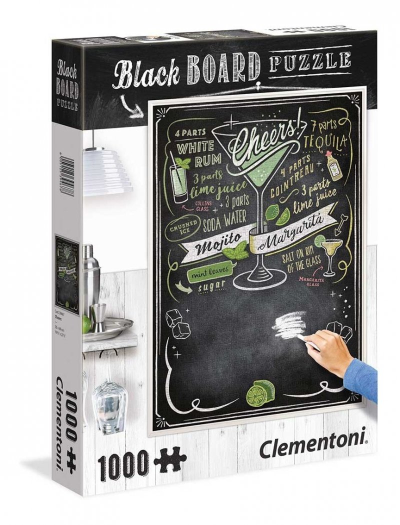 CLEMENTONI 1000 EL. BLACK BOARD CHEERS PUZZLE 10+