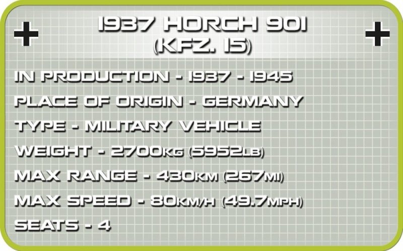 COBI 1937 HORCH 901 KFZ.15 2256 5+