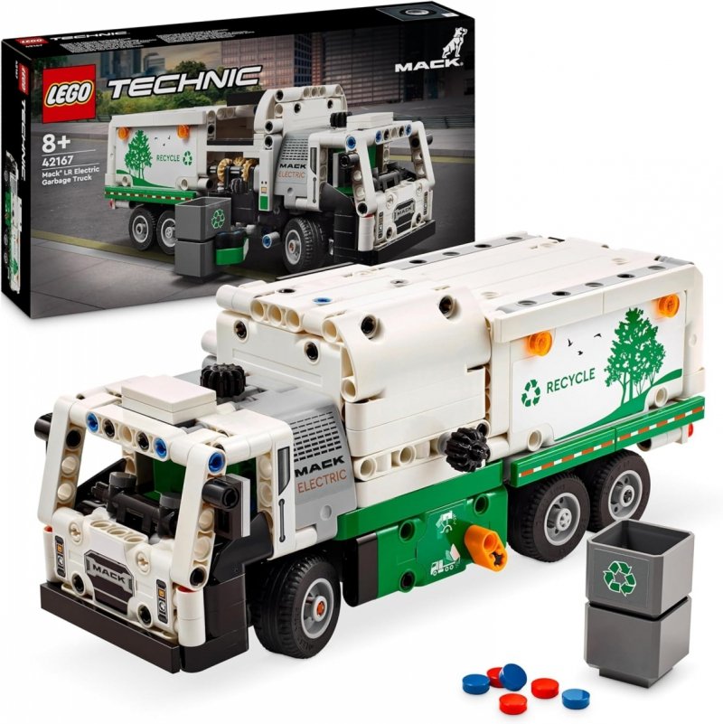 LEGO TECHNIC ŚMIECIARKA MACK LR ELECTRIC 42167 8+