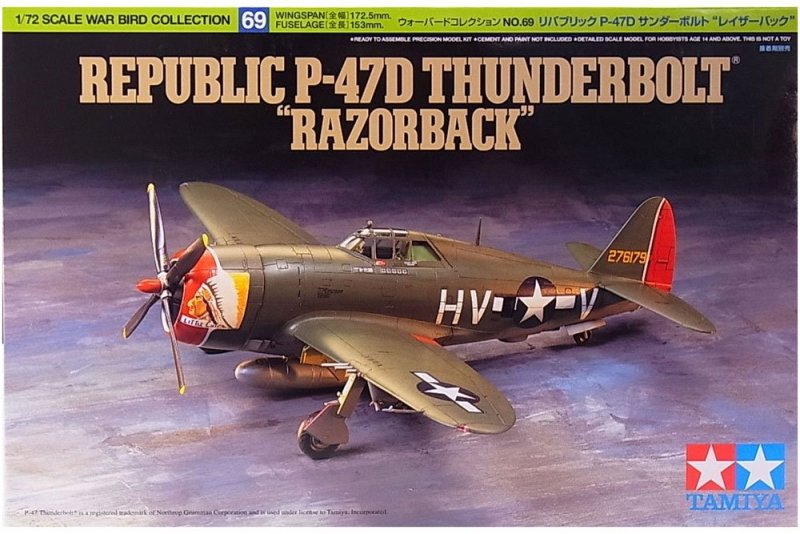 TAMIYA P-47D THUNDERBOLT RAZOR BACK 60769 SKALA 1:72