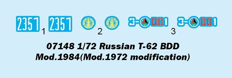 TRUMPETER T-62BD D MODYFIKOWANY 1984 07148 SKALA 1:72