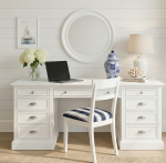 BIAŁE BIURKO GABINETOWE W STYLU NEW HAMPTONS