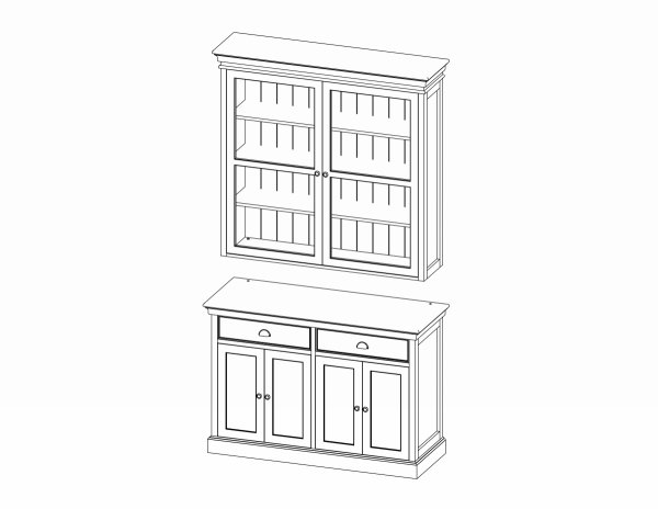 DUŻA BIAŁKA BIBLIOTECZKA W STYLU SKANDYNAWSKIM NORTH 4D.2SZ. VINTAGE