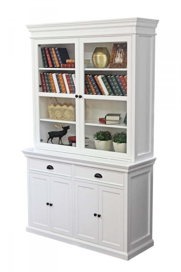 DUŻA BIAŁKA BIBLIOTECZKA W STYLU SKANDYNAWSKIM NORTH 4D.2SZ. VINTAGE