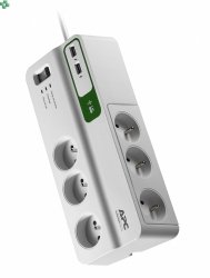 PM6U-FR listwa przeciwprzepięciowa - APC Essential SurgeArrest, 6 gniazd zasilających z 2-portową ładowarką USB 5 V, 2,4 A, 230 V, Francja