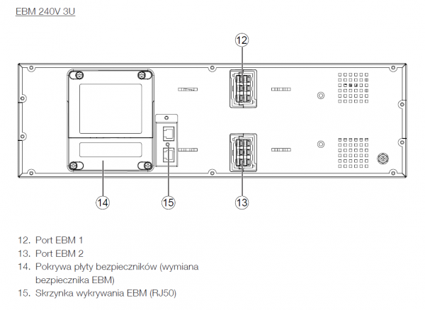 NRT4-B100 SOCOMEC Dodatkowy zewnętrzny moduł bateryjny 3U, 240V do zasilaczy serii NRT4 o mocy od 8,5 do 10kW, bez szyn do szafy Rack w zestawie