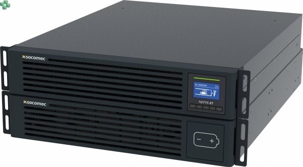 NRT4-060K  Zasilacz UPS SOCOMEC NeTYS RT 6000VA /6000W, 2U+2U, On_line, VFI, 1/1, PF=1, baterie w module, szyny do montażu modułu bat. w szafie w komplecie. Bez szyn do Rack dla modułu mocy.