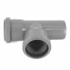 TRÓJNIK RÓWNOPRZELOTOWY KANALIZACYJNY FI 50x50mm KĄT 90° SZARY PCV PP