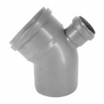 KOLANO KANALIZACYJNE 110 mm 45° PCV Redukcyjne Odejście GÓRNE 50 mm Kolanko