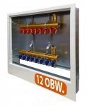 ROZDZIELACZ 12 OBWODÓW MOSIĘŻNY DO OGRZEWANIA SZAFKA ZAWORKI PEX ALUPEX 16mm