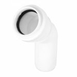KOLANO KOLANKO KANALIZACYJNE 40 MM 45° STOPNI PP PCV BIAŁE KANALIZACJA