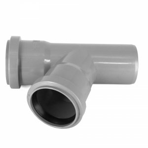 TRÓJNIK RÓWNOPRZELOTOWY KANALIZACYJNY FI 50x50mm KĄT 67° SZARY PCV PP