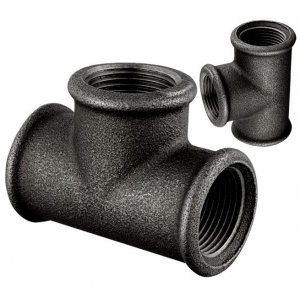 TRÓJNIK CZARNY FI 1/2'' CALA TROJAK RÓWNOPRZELOTOWY STAL DN15 ŻELIWNY