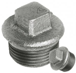 KOREK OCYNK GWINT 3/4 DN20 ZAŚLEPKA KAPA STAL Z OBRZEŻEM ŻELIWNY OCYNKOWANY