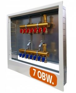 ROZDZIELACZ 7 OBWODÓW MOSIĘŻNY DO OGRZEWANIA SZAFKA ZAWORKI PEX ALUPEX 16mm