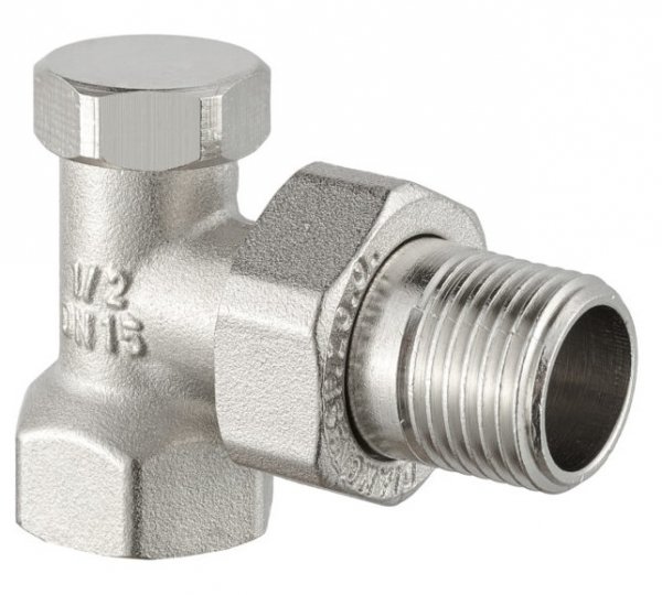 ZAWÓR GRZEJNIKOWY POWROTNY KĄTOWY 1/2" BIAŁY NIKLOWANY DO GRZEJNIKA MOCNY