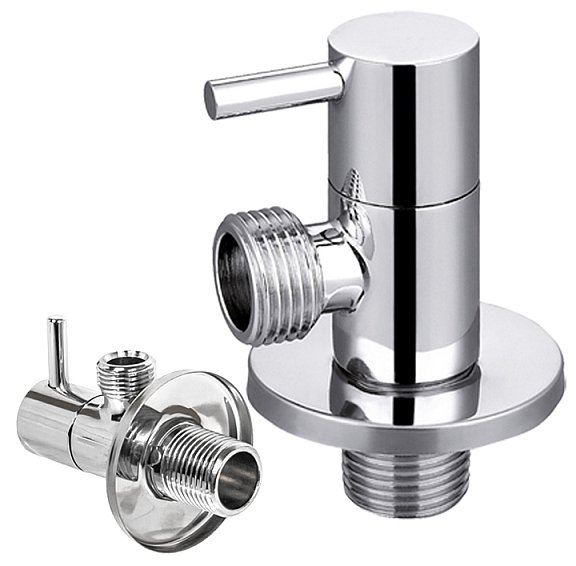 ZAWÓR KUREK KĄTOWY DO UMYWALKI BATERII Z GŁOWICĄ CERAMICZNĄ 1/2"x1/2" CHROM Invena ZW-43-015