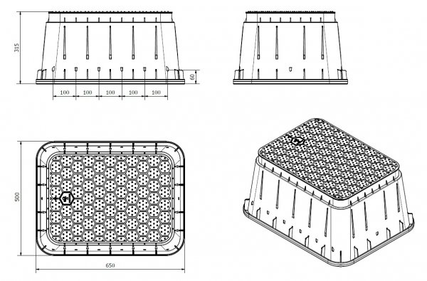 SKRZYNKA STUDZIENKA ZAWOROWA JUMBO - DO 6 ELEKTROZAWORÓW - DUŻA BRĄZOWA 14"