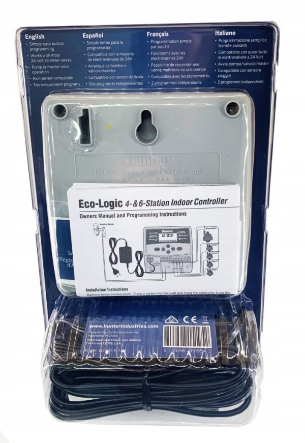 STEROWNIK NAWADNIANIA 4 HUNTER ECO-LOGIC ELC Wewnętrzny