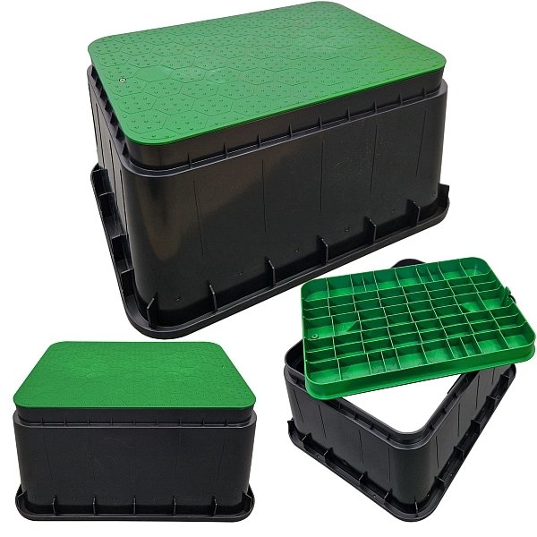 SKRZYNKA STUDZIENKA ZAWOROWA JUMBO - DO 6 ELEKTROZAWORÓW - DUŻA ZIELONA 14"