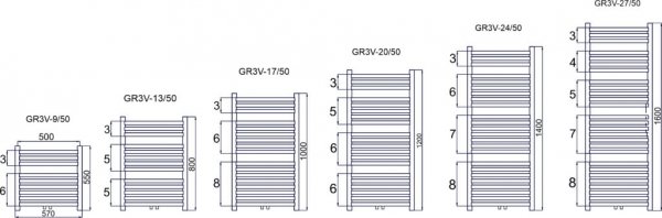 GRZEJNIK ŁAZIENKOWY DRABINKA 550X470 BIAŁY 286W DIAMOND GR3-9/40.B