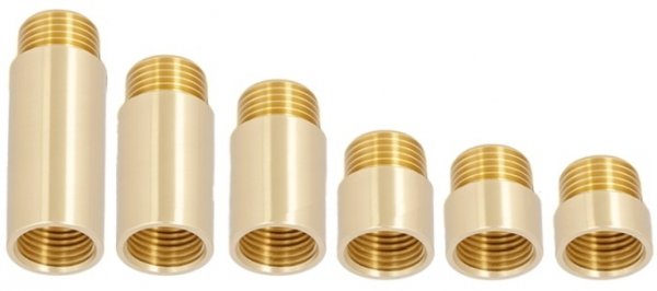 PRZEDŁUŻKA 1/2&quot; CALA DŁUGOŚĆ 50mm 5CM DN15 WYDŁUŻKA ZŁĄCZKA MOSIĘŻNA