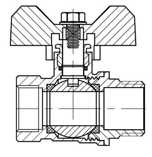 ZAWÓR KULOWY KUREK 3/4'' CALA WZ DN15 MOTYLEK ART.2471-20.WZ.MOT