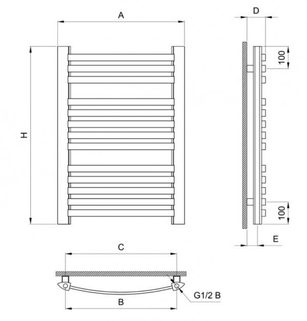 GRZEJNIK ŁAZIENKOWY DRABINKA 1000X470 BIAŁY 510W DIAMOND GR3-17/40.B