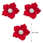 Duże kwiaty cukrowe na tort CLEMATIS 3szt czerwone