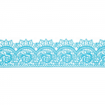 Cukrowa jadalna KORONKA do dekoracji tortu NIEBIESKA 06