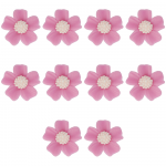 Kwiatki cukrowe na tort NIEZAPOMINAJKA 10szt wrzosowe