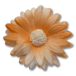 Margaretka kwiat z masy cukrowej 1 szt. - KOLOR POMARAŃCZOWY