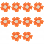 Kwiatki cukrowe na tort NIEZAPOMINAJKA 10szt pomarańczowe