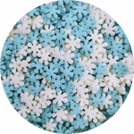 Posypka Cukrowa Konfetti Śnieżynki Biało-Niebieskie 50 g