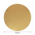 Podkład krążek pod tort ZŁOTY gładki 24cm - 10 szt