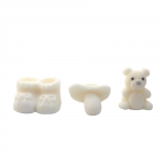 Dekoracja cukrowa na tort CHRZEST baby shower BIAŁY 3 szt